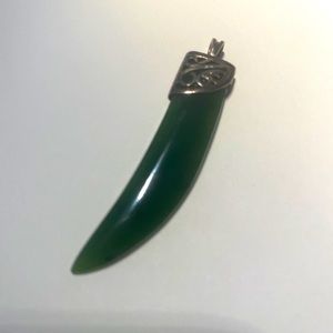 Jade and silver pendant